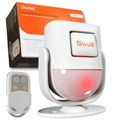 Immagine di tiiwee X4 Rilevatore di Movimento e Sirena d&#039;Allarme da 120 dB Sistema Antifurto con Telecomando Espandibile per Uso in Casa, Garage, Giardino, Capannone