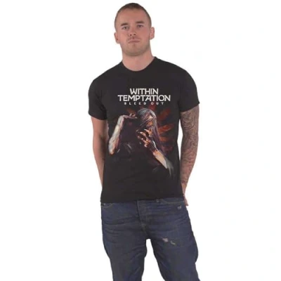 Immagine di PlasticHead Within Temptation Maglietta unisex a maniche corte con scritta &quot;Bleed Out Album&quot;, colore: Nero, Nero , S