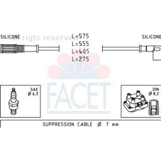 Immagine di FACET Weber SPi 4.8616 Kit Cavi Accensione Made in Italy OE Equivalent FIAT: Panda I Hatchback, Seicento / 600 Punto Hatchback