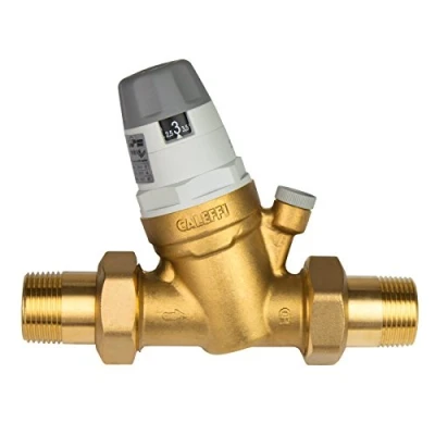 Immagine di Caleffi 535040 Riduttore di Pressione con Cartuccia monoblocco Estraibile. Attacco manometro. 1/2&quot;, Cromo, Set 7 Pezzi