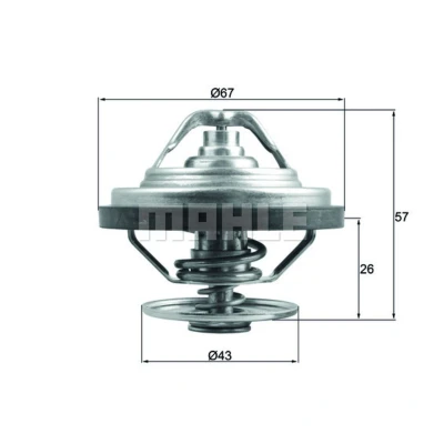 Immagine di MAHLE ORIGINAL TX 158 83 Termostato motore 67 con guarnizione
