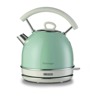 Immagine di Ariete Bollitore Vintage 2877, Elettrico Con Livello Acqua Visibile, Base Cordless 360, Spegnimento Automatico, Impugnatura Ergonomica, Capacità 1,7 L, Acciaio Inossidabile, Manico, 2000W, Verde