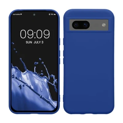 Immagine di kwmobile Custodia Compatibile con Google Pixel 8a Cover Back Case per Smartphone in Silicone TPU Protezione Gommata blu baltico