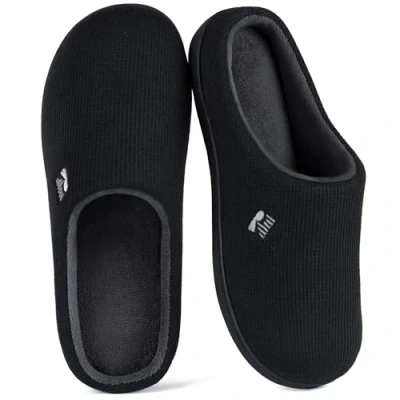 Immagine di RockDove Bicolore Pantofola da Donna in Memory Foam, 36/37 EU, Nero e Grigio