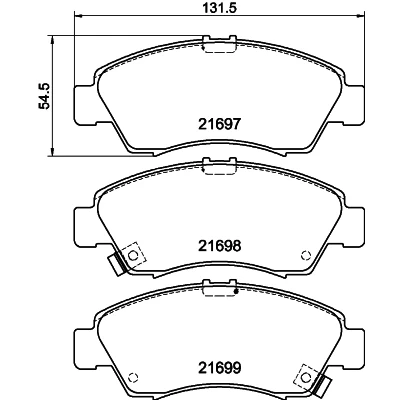 Immagine di HELLA 8DB 355 016 521 Kit pastiglie freno con segnalatore acustico usura HONDA: CIVIC 6 Hatchback, Jazz 2, 7 Hatchback