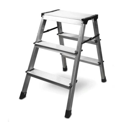 Immagine di siwitec scala a pioli 2 x 3 gradini, in alluminio, leggera calpestabile su entrambi i lati, portata fino 150 kg, gradini certificata TÜV