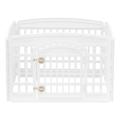 Immagine di Iris Ohyama Recinto Per Cani da Interno con Porta, A60cm, 4 Pannelli, Bianco, Plastica, Parco, Cucciolo, Gatti, Animali domestici, Interni, Esterni, Gabbia, Cuccia, Canile, CI 604E