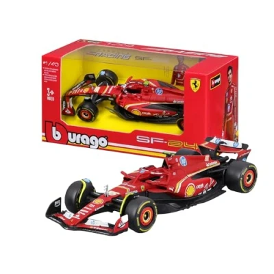 Immagine di Bburago 1/43 SF 24 per Scuderia Ferrari F1 Team SF24 Signature Die Cast Adulti Modello Espositore GP 2024 Collezione #55 Carlos Sainz