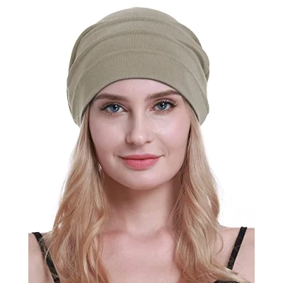 Immagine di osvyo Cotone Chemo Cappelli Soft Caps Cancro Copricapo per le donne perdita di capelli sigillati imballaggio, grigio caldo., Taglia unica