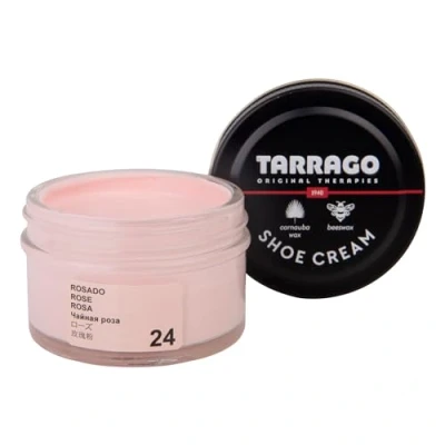 Immagine di Tarrago Crema per scarpe 50 ml nutriente, lucidante e protettiva scarpe, calzature, borse accessori in pelle, pelle sintetica (rosa 24)