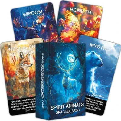 Immagine di BAIYOOBAI Carte Oracle per intuizione, guida e connessione spirituale Cards principianti, un mazzo mistico con potenti totem animali crescita personale intuizione