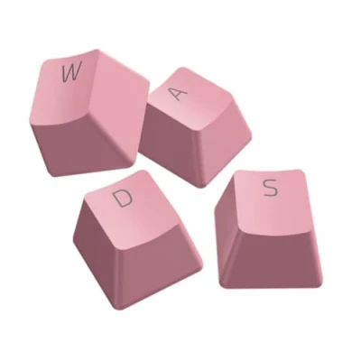 Immagine di Razer Kit di upgrade dei Tasti in PBT + cavo spiralato a doppia iniezione colorati con coordinato (Resistente PTB iniezione, Compatibilità universale) Rosa
