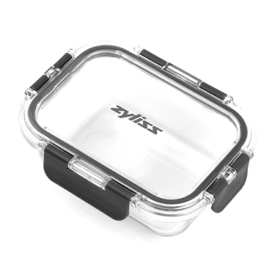 Immagine di Zyliss E981063 contenitore in vetro infrangibile, 370 ml, ermetico per alimenti con coperchio sigillabile, adatto al microonde, senza BPA, congelatore, frigorifero, 16 cm x