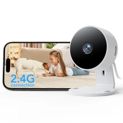 Immagine di GNCC GC3 Telecamera Interna con Visione Notturna, Rilevamento AI di Movimento e Suono, Audio Bidirezionale, Baby Monitor 1080P, Archiviazione Cloud Micro SD, WiFi 2.4GHz Compatibile Alexa