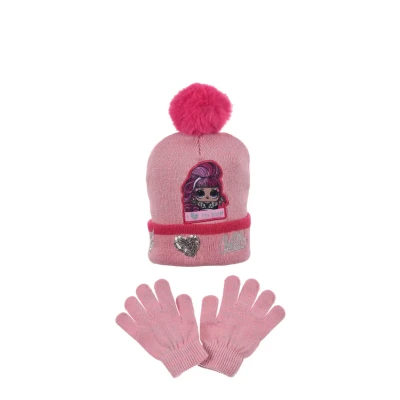 Immagine di L.O.L. Surprise! Set invernale per bambini, berretto e guanti con pompon, Colore: rosa., 52
