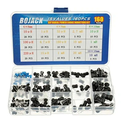 Immagine di BOJACK 15 Valori 160 pezzi Induttore 10 uH a 20 mH DIP assortimento di induttori bobina potenza radiali Kit