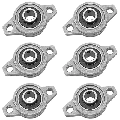 Immagine di GOIYZTTR 6 Pcs Autoallineanti Flangia Cuscinetto KFL000 Foro Interno Lega di Zinco a Blocchetto Cuscino per Macchine Sistemi Trasporto