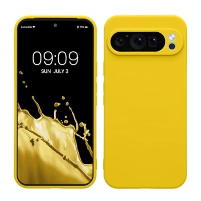 Immagine di kwmobile Custodia Compatibile con Google Pixel 9 Pro XL Cover Back Case per Smartphone in Silicone TPU Protezione Gommata giallo radiante