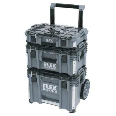 Immagine di Flex Stack Pack 531461 Set di valigie standard (in plastica resistente agli urti, con chiusura a sgancio rapido, cassetta degli attrezzi)