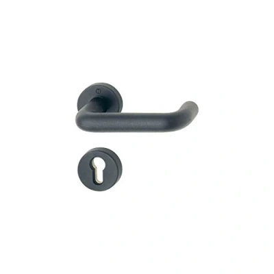 Immagine di Maniglia Hoppe FS Parigi per protezione dal fuoco porte Brand SCHU tztueren T30 T60 T90 Plastica Nero Completo WC