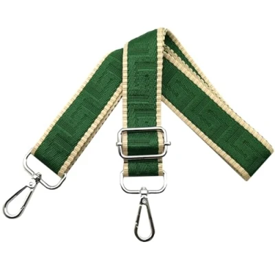 Immagine di Tracolla Regolabile per Borsa Donna Colorate Cinghia a Spalla di Ricambio Larga 3.12cm con Argento Moschettoni, Borsette, Crossbody, Verde