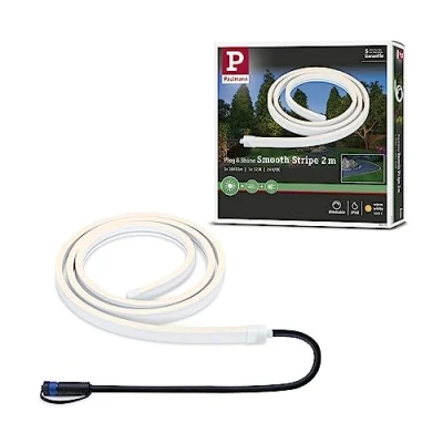 Immagine di Paulmann Stripe Smooth 94679 Sistema dilluminazione Plug&amp;Shine Striscia LED (monocolore) 12 W Bianco caldo Nero
