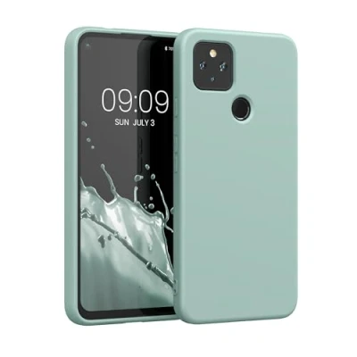 Immagine di kwmobile Custodia Compatibile con Google Pixel 4a 5G Cover Back Case per Smartphone in Silicone TPU Protezione Gommata menta freddo