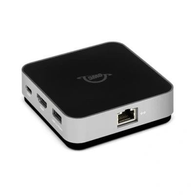 Immagine di OWC Travel Dock E USB C a 6 porte 100 W grigio siderale, 2x 3.2 tipo A, 1x HDMI 2.0, lettore di schede SD, Gigabit Ethernet, pass through alimentazione