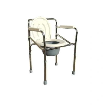 Immagine di Sedia Pieghevole Comoda 4 in 1 per Wc o Doccia Altezza Regolabile 45 55 cm