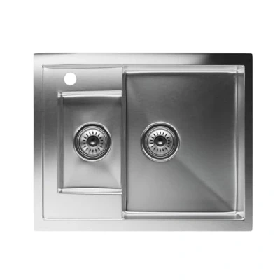 Immagine di Klarstein Lavello Multifunzione Cucina 1,5 Vasche con Troppopieno, Acciaio Inox 304, Resistente a Graffi &amp; Calore, Facile da Pulire, Kit Installazione Incluso, 61x50 cm