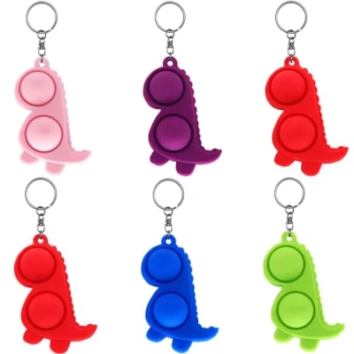 Immagine di Steemjoey 6PCS Mini Pop Push It Fidget Toy Portachiavi, Colorato Silicone Poppet Bubble Giocattoli Sensoriali Bulk, Squeeze Autismo Antistress per Bambini Adulti