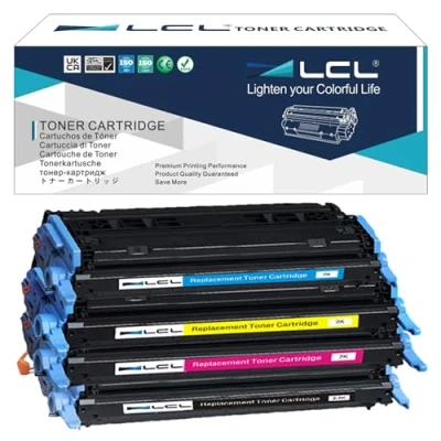 Immagine di LCL Cartucce di Toner Rigenerate 124A Q6000A Q6001A Q6002A Q6003A (KCMY) Sostituzione per HP Laserjet 1600 2600 2605 1015 1017 2600n 2605d 2605dn xi 2605dtn CM1015 CM1015mfp CM1017mfp CM1017
