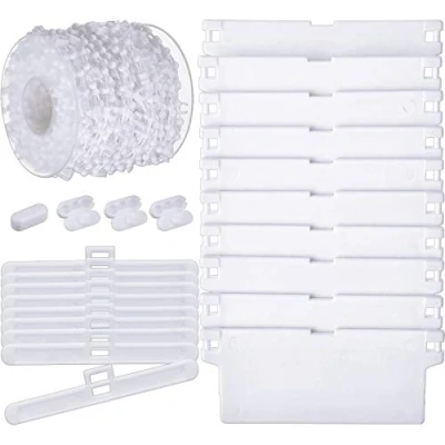 Immagine di KAHEIGN 35 Pz Accessori per Tende Verticali, 10m Catena Inferiore E 10 Pezzi Connettore a Catena, 12 89mm Tenda Verticale Appendini Superiori, Stecche dei Pesi Inferiori