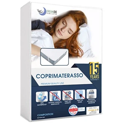 Immagine di Dreamzie Coprimaterasso 100x200 cm OEKO TEX Traversa Salvapipi 4 Angoli Elastici Impermeabile Per Materasso 100 x 200