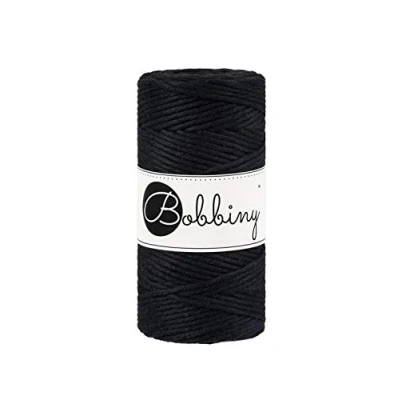 Immagine di Bobbiny Filato macramè, 3 mm, 100 m, colore nero