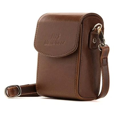 Immagine di MegaGear MG701 Custodia per Fotocamera Panasonic Lumix DC ZS70, TZ90, DMC LX10, ZS60, TZ80, ZS100, TZ100, TZ101, Marrone Scuro