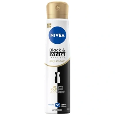 Immagine di NIVEA Spray liquido di seta invisibile nero e bianco, 250 ml