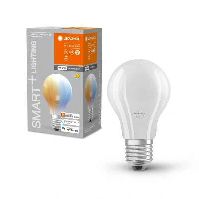 Immagine di LEDVANCE Lampada LED intelligente con tecnologia WiFi, E27 base vetro opaco ,Colore della luce modificabile (2700K 6500K), 806 Lumen, sostituzione delle lampade 60W, , 1 Confezione