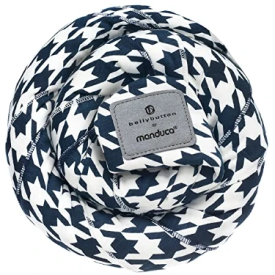 Immagine di manduca Sling &gt; Pepita Navy &lt; Fascia portabebè elastica con certificato GOTS, 100% cotone biologico, marsupio per neonati e bambini dalla nascita (3,5 15kg)