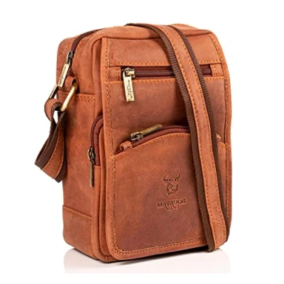 Immagine di Matador borsa a tracolla in vera pelle di alta qualità Piccola da donna Messenger uomo 22 x 18 10 CM