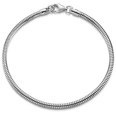Immagine di MATERIA by Matthias Wagner Bracciale da uomo e donna, 3 mm, in Argento 925 rodiato, 23 centimeters, sterling