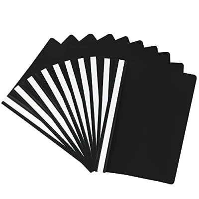 Immagine di Netuno 10 cartelline colorate trasparenti nero A4 210x 297 mm con strisce scrivibile buste in polipropilene copertine plastica bustine PP per proteggere carte e documenti