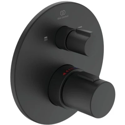Immagine di Ideal Standard Ceratherm T100 Miscelatore termostatico ad incasso individuale con deviatore per vasca/doccia Nero Seta