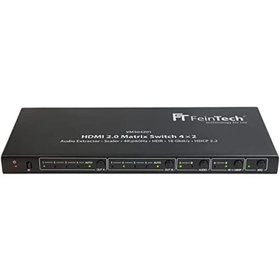 Immagine di Feintech VMS04201, HDMI 2.0 Matrix Switch 4 x 2 con Audio Extractor Scaler Ultra HD 4K 60Hz HDR, 1