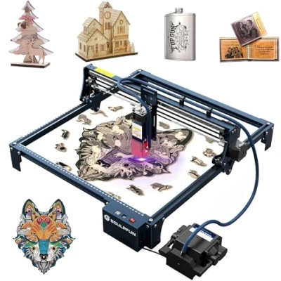 Immagine di SCULPFUN S30 Pro Macchina per Incisione Laser, potenza di uscita Laser 10W, con Automatico Air Assist 30 L/min, precisione 0,005 mm, Finecorsa, Taglio legno, metallo, acrilico
