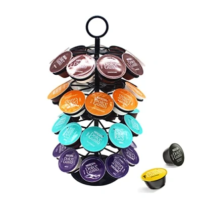 Immagine di Wdmiya Porta Cialde per Capsule Dolce Gusto, Portacapsule Supporto Caffè Rotante 36 pezzi, Portaoggetti e Organizzazione