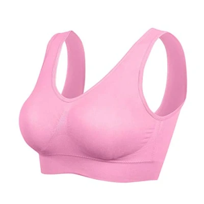 Immagine di Boolavard Reggiseno da donna, comodo, classico, con push up e senza ferretto, confezione 3, Baby rosa., Taglia unica