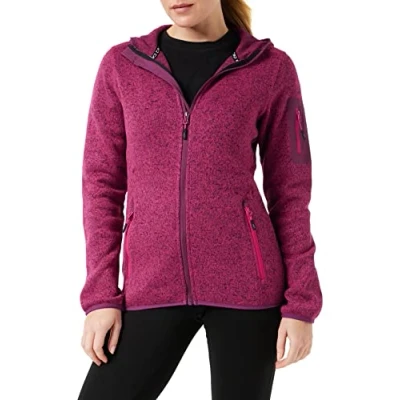 Immagine di CMP Giacca in Knit Tech da Donna con Cappuccio Fisso, Fucsia Amaranto, 40