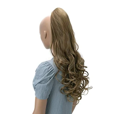 Immagine di CAISHA 60cm Voluminoso Posticcio Per Capelli Violet Con Pinza Coda Donna Ondulato Miscela Bionda Marrone Chiaro H515