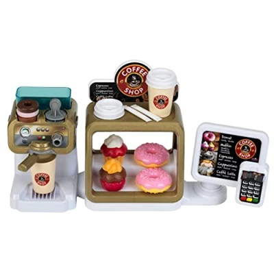 Immagine di Theo Klein 9501 Caffetteria, Espresso Bar con funzione di scorrimento acqua e touchscreen, Include accessori cibi giocattolo, 45 cm x 23,5 13 cm, Giocattoli per bambini dai 3 anni in su